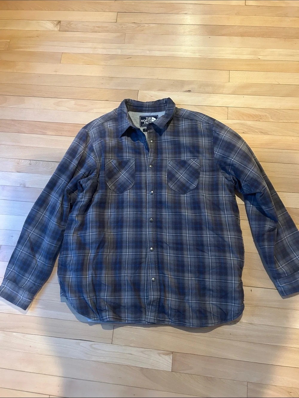 The North Face Blue & Gray Plaid Lightweight Shirt Jacket